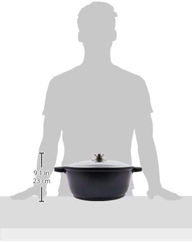 KAMBERG Faitout en Fonte d'Aluminium 28 cm, Revêtement Type Pierre, Couvercle en Verre, Induction