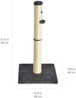 Arbre à Chat Standard avec Jouet Suspendu, Gris, 80 cm