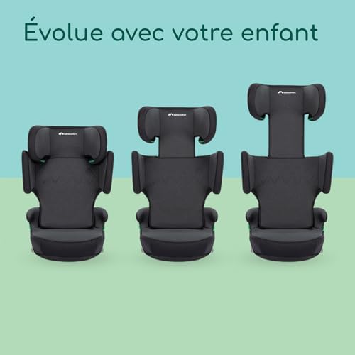 Bebeconfort Siège Auto ISOFIX RoadFix i-Size, Pliable et Léger, 14 Positions, Tinted Black