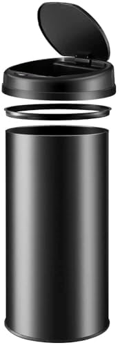 Monzana Poubelle Automatique 50L, Acier Inoxydable, Capteur de Mouvement, Noir
