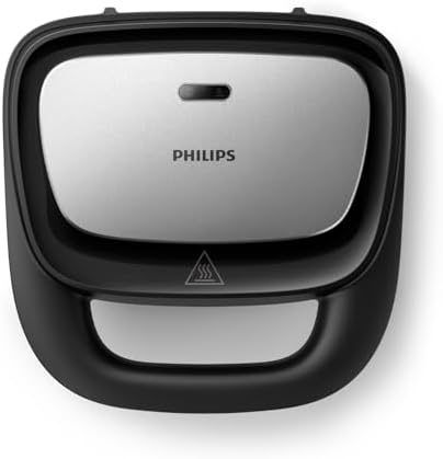 Philips Appareil à Croque Monsieur HD2350/80, 3 Plaques Interchangeables, 750W, Noir