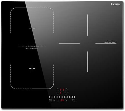 Plaque Induction 3 Feux avec Zone Flexible, 6800W, Commande Tactile