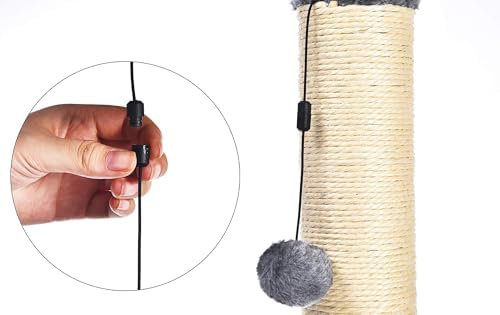 Arbre à Chat Standard avec Jouet Suspendu, Gris, 80 cm
