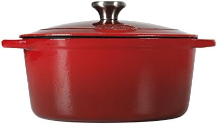 Sitram Cocotte Ovale en Fonte, Modèle 710840, 6.5L, Rouge/Crème