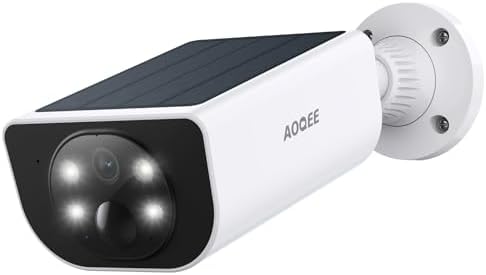 Caméra Solaire de Surveillance WiFi Extérieure 2K, Étanche IP65, Vision Nocturne Couleur