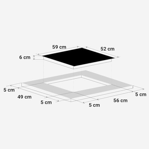 Plaque Induction 3 Feux, Blanc, Contrôle Tactile, 7000W