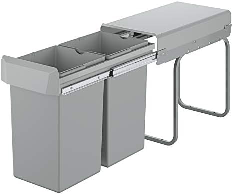 GROHE Poubelle de Cuisine, Tri Sélectif, 2x15L, Gris, 40855000