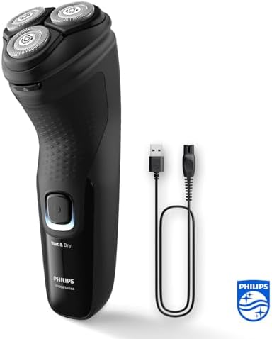 Philips Rasoir Électrique Homme Series 3000X, Wet & Dry, Technologie SkinProtect, Bleu Céleste