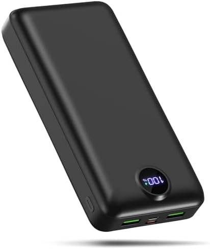Batterie Externe 50000mAh Charge Rapide, Power Bank USB-C 22,5W, Noir