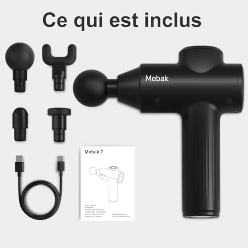 Pistolet de Massage 5 Vitesses Silencieux, Appareil Portable pour Détente Musculaire
