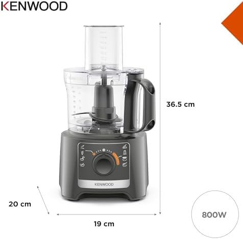 Kenwood Robot Multifonction FDP31.020GY, 800W, Bol 2,1L, 2 Vitesses + Pulse