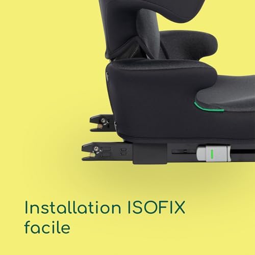 Bebeconfort Siège Auto ISOFIX RoadFix i-Size, Pliable et Léger, 14 Positions, Tinted Black
