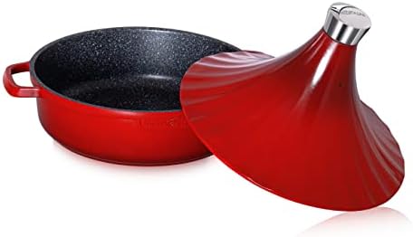 INTIGNIS Tajine Marocain 28 cm avec Couvercle Auto-Arrosant, 4.2L, Antiadhésif