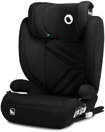 lionelo Siège Auto ISOFIX Hugo I-SIZE, Groupe 2/3, Appui-tête Réglable, Black Carbon