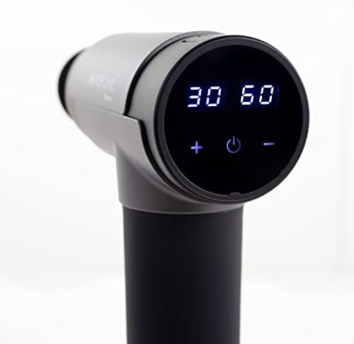 Mobiclinic Pistolet de Massage Musculaire, Écran LCD, 6 Têtes, 30 Niveaux d'Intensité
