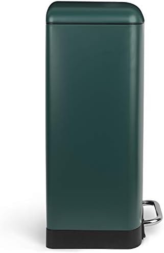 Les Collectors Poubelle de Cuisine à Pédale N°863, Acier Inoxydable, 40L, Vert Canard