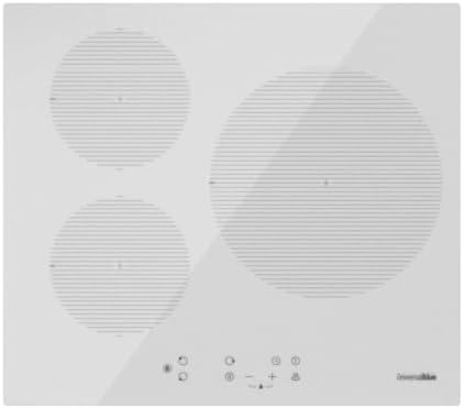Plaque Induction 3 Feux, Blanc, Contrôle Tactile, 7000W