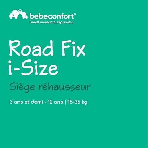 Bebeconfort Siège Auto ISOFIX RoadFix i-Size, Pliable et Léger, 14 Positions, Tinted Black