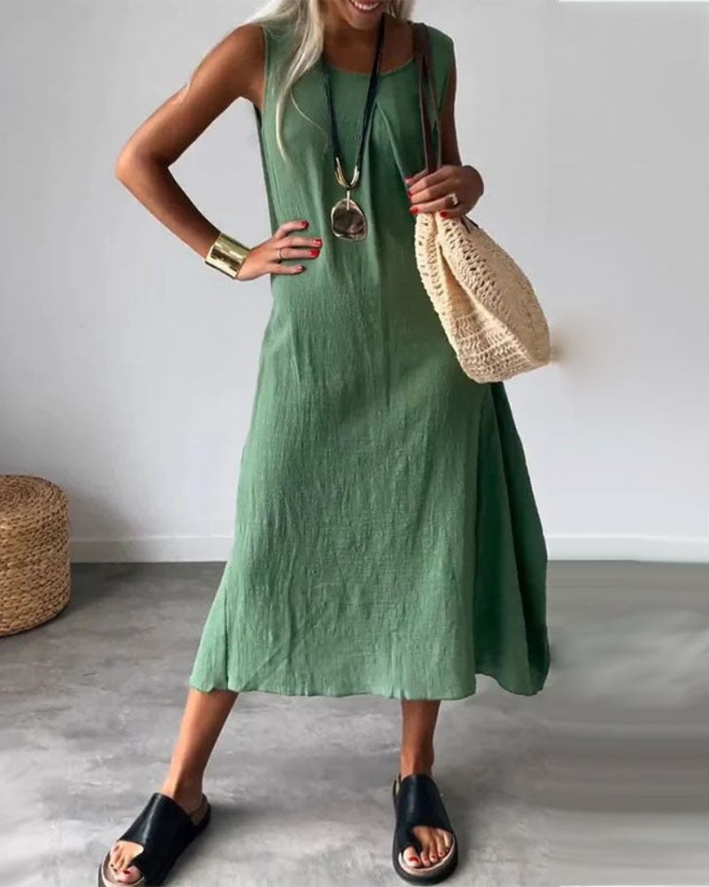 BLOME – ROBE BOHO SANS MANCHES MIDI