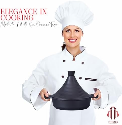 INTIGNIS Tajine Marocain 28 cm, Couvercle Auto-Arrosant, Induction, 4.2L, Antiadhésif