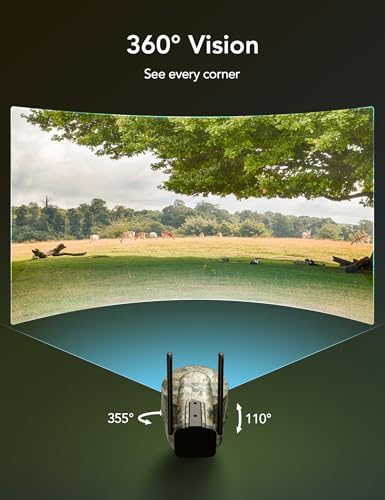 Caméra Solaire 4G Extérieure 2K, Vision Nocturne Couleur, 360° PTZ