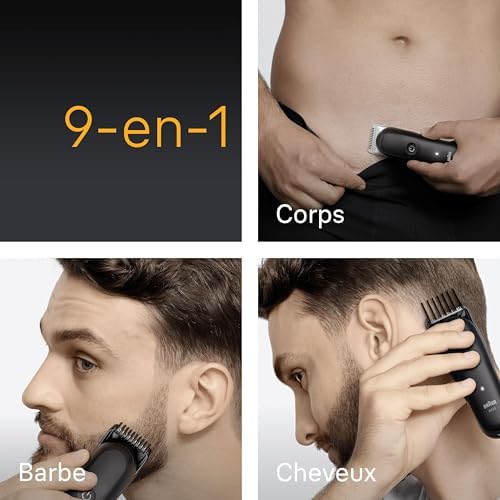 Braun Tondeuse Tout-En-Un Series 5, AIO5540, 9-En-1, Lame Ultra Affûtée, 120 Min D’autonomie