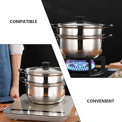 Marmite en Acier Inoxydable 3L Couscoussier Induction, Argent