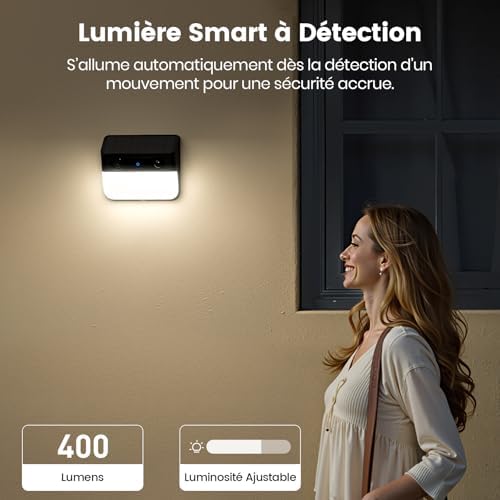 Caméra de Surveillance 3K Solaire, camera solaire Extérieure Sans Fil avec Détection AI