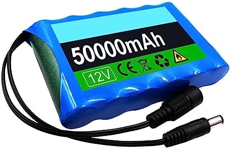 Batterie Externe 50000mAh 12V Rechargeable avec BMS Intégré et Chargeur DC