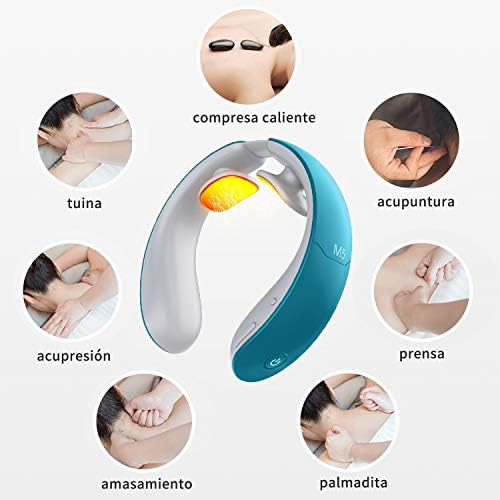 Masseur Cervical Intelligent Sans Fil, Vert, 15 x 15 x 4,5 cm