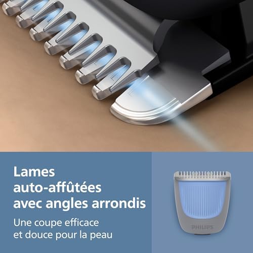 Philips Tondeuse à Barbe Série 3000, Modèle BT3619/15, 20 Hauteurs Réglables, Étanche