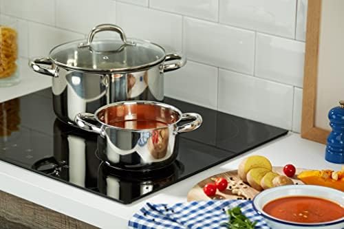Batterie de Cuisine en Acier Inoxydable 10 Pièces, 24 cm, Argenté