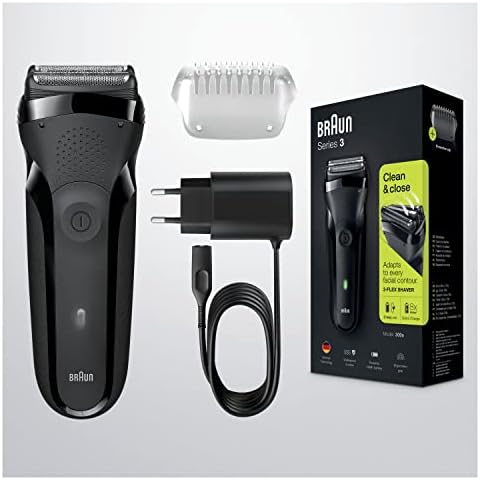 Braun Rasoir Électrique Homme Series 3 Shave&Style 300BT, 3-en-1, Sans Fil, Noir