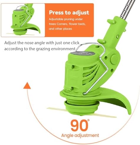 Débroussailleuse Électrique sans Fil, Tondeuse Pliable avec Tête Réglable à 90°