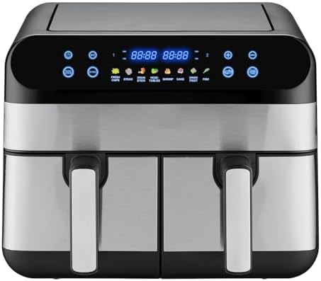 Friteuse à Air avec Double Compartiment et Écran Tactile LED pour une Cuisson Saine