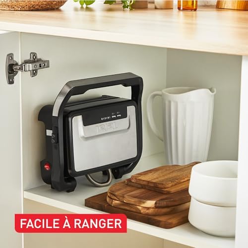 Tefal Gril et Machine à Panini, Inicio Compact GC270D10, Plaques Antiadhésives, Nettoyage Facile