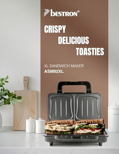 Bestron Appareil à Croque Monsieur XL, ASM90XLZ, Cuivre, 900W