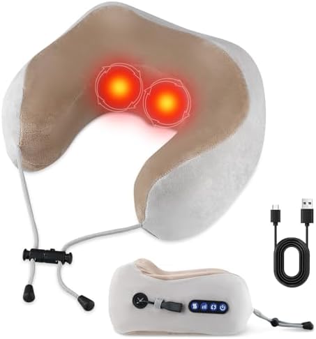 Coussin Massant Sans Fil Masseur Cervical, Portable et Ergonomique