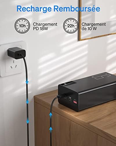 Chargeur Portable 50000mAh Batterie Externe, Charge Rapide 22.5W, Noir