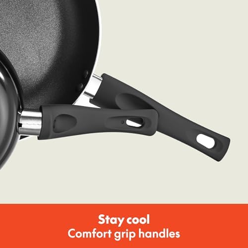 Batterie de Cuisine Antiadhésive 12 Pièces, Noir, Compatible Toutes Plaques