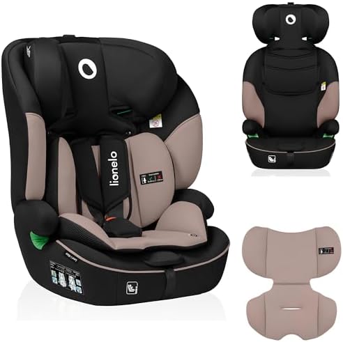 lionelo Siège Auto i-Size Levi, 9-36 kg, Protection Latérale, Appui-tête Réglable, Noir
