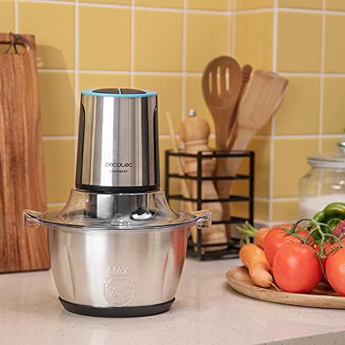 Cecotec Hachoir Électrique TitanGlass 1000, 1.5L, Lames en Titane, 400W