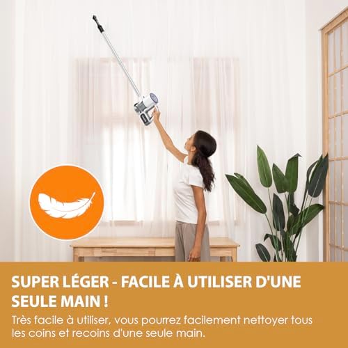 VersLife Aspirateur Balai sans Fil S6PRO, Puissant 30Kpa, 30 Min d'Autonomie, 4 en 1