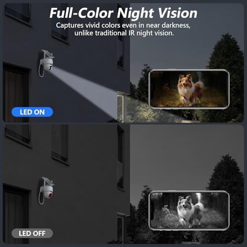 Caméra Solaire Extérieure 2K avec Vision Nocturne et Audio Bidirectionnel