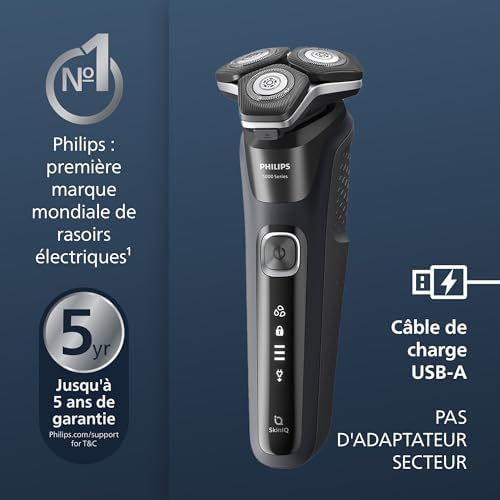 Philips Rasoir Électrique Homme Série 5000, Modèle S5898/50, Wet & Dry, Tondeuse Rétractable