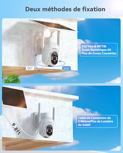 Caméra Solaire 4G Extérieure, Vision Nocturne Colorée 3MP, Étanche IP66