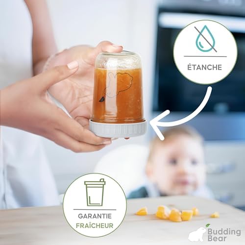 Pots de Conservation en Verre 240ml, Petit Pot en Verre Réutilisable, Lot de 6, Sans BPA