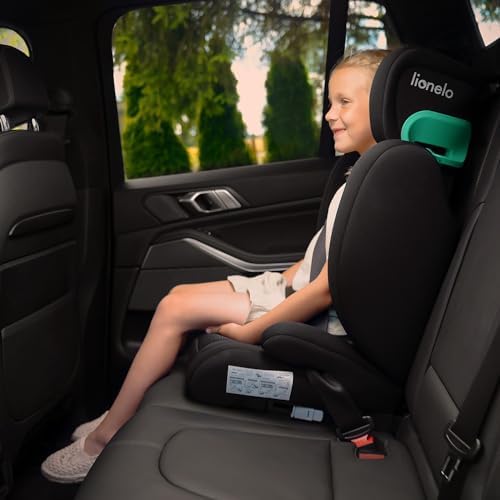 lionelo Siège Auto ISOFIX Hugo I-SIZE, Groupe 2/3, Appui-tête Réglable, Black Carbon