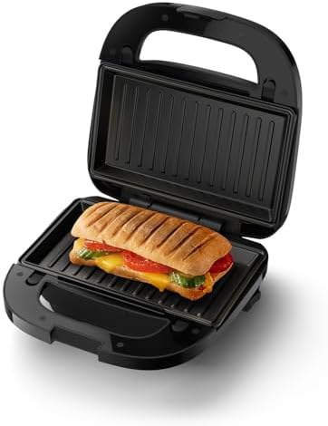 Philips Appareil à Croque Monsieur HD2350/80, 3 Plaques Interchangeables, 750W, Noir