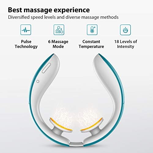 Masseur Cervical Portable avec Fonction Chauffante, 6 Modes et 18 Intensités